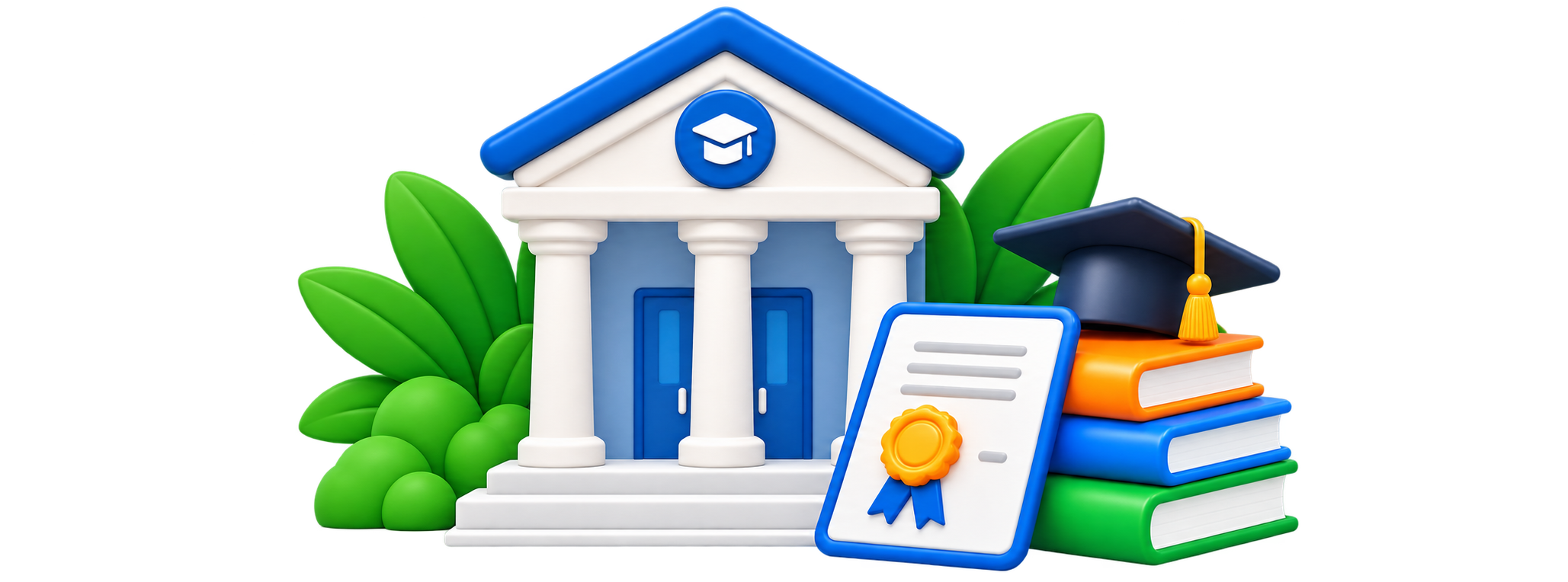 Institución de capacitación con birrete y certificado