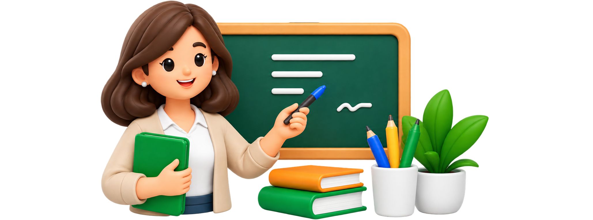 Docente de aula explicando en la pizarra